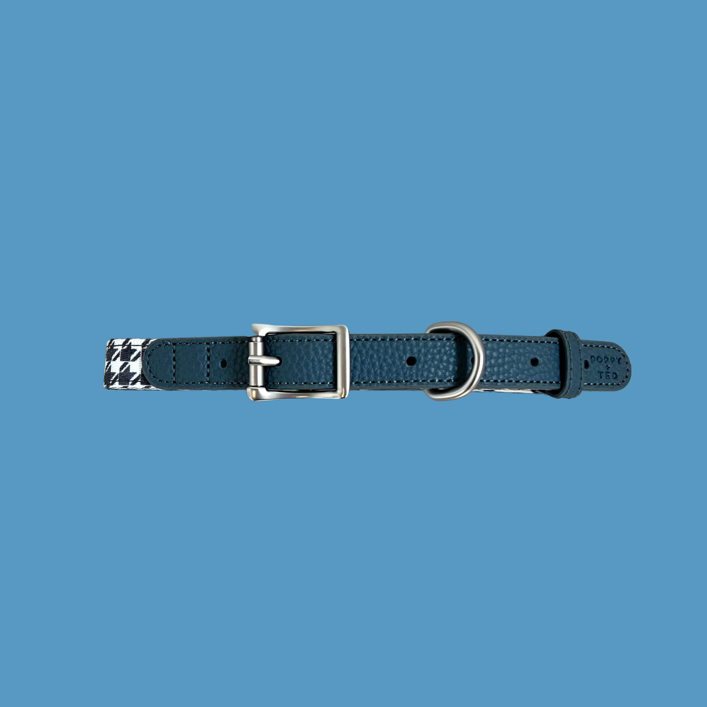 Luxe Collection | Dog Collar | Blue Houndstooth