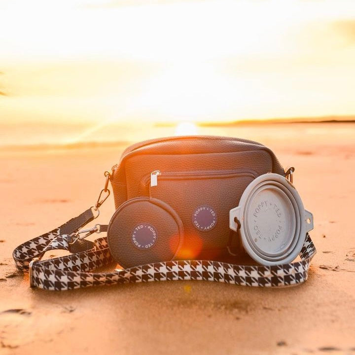 Luxe Collection | The Ultimate Dog Walking Bag | Blue Houndstooth (ships in 10 days in time for Christmas)