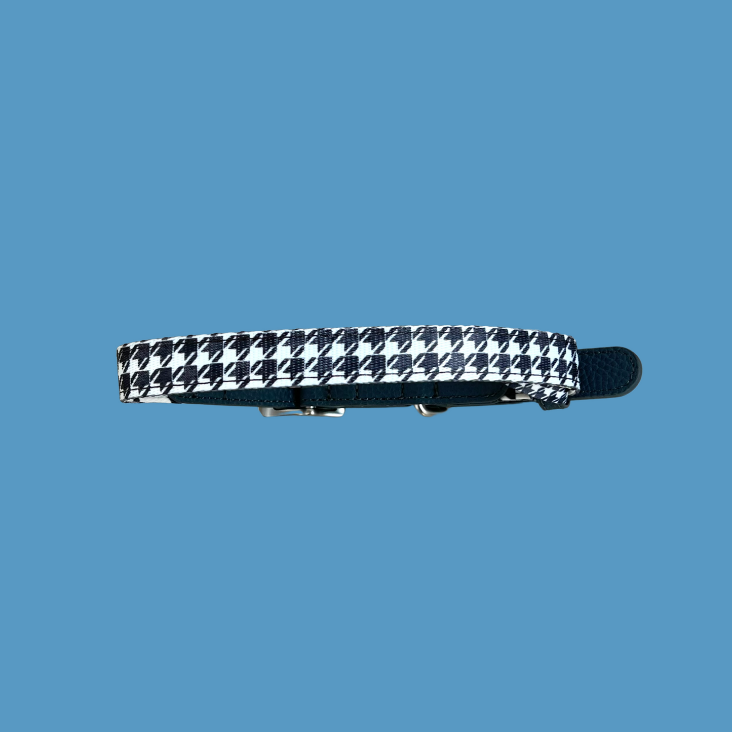 Luxe Collection | Dog Collar | Blue Houndstooth