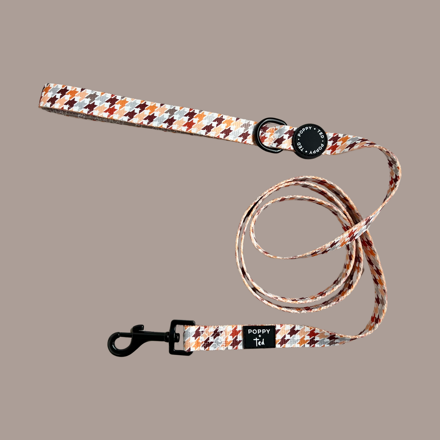 Dog Lead | Cinnamon Spice Houndstooth
