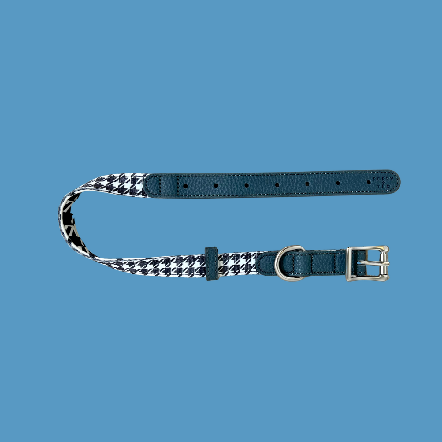 Luxe Collection | Dog Collar | Blue Houndstooth