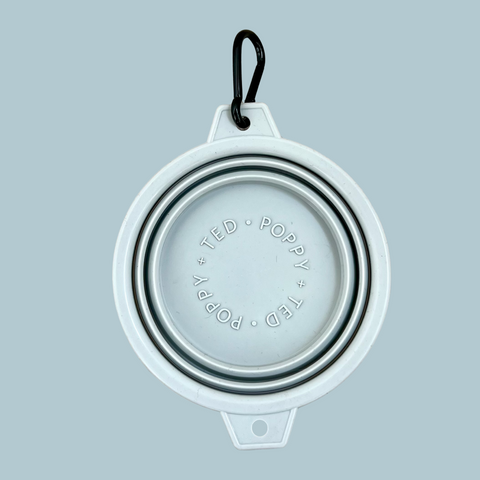 Grey Collapsible Dog Bowl | Luxe Collection
