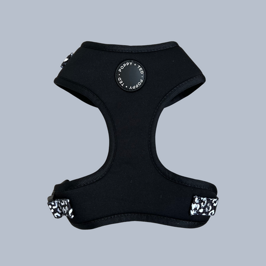Luxe Collection | Adjustable Dog Harness | Black Leopard