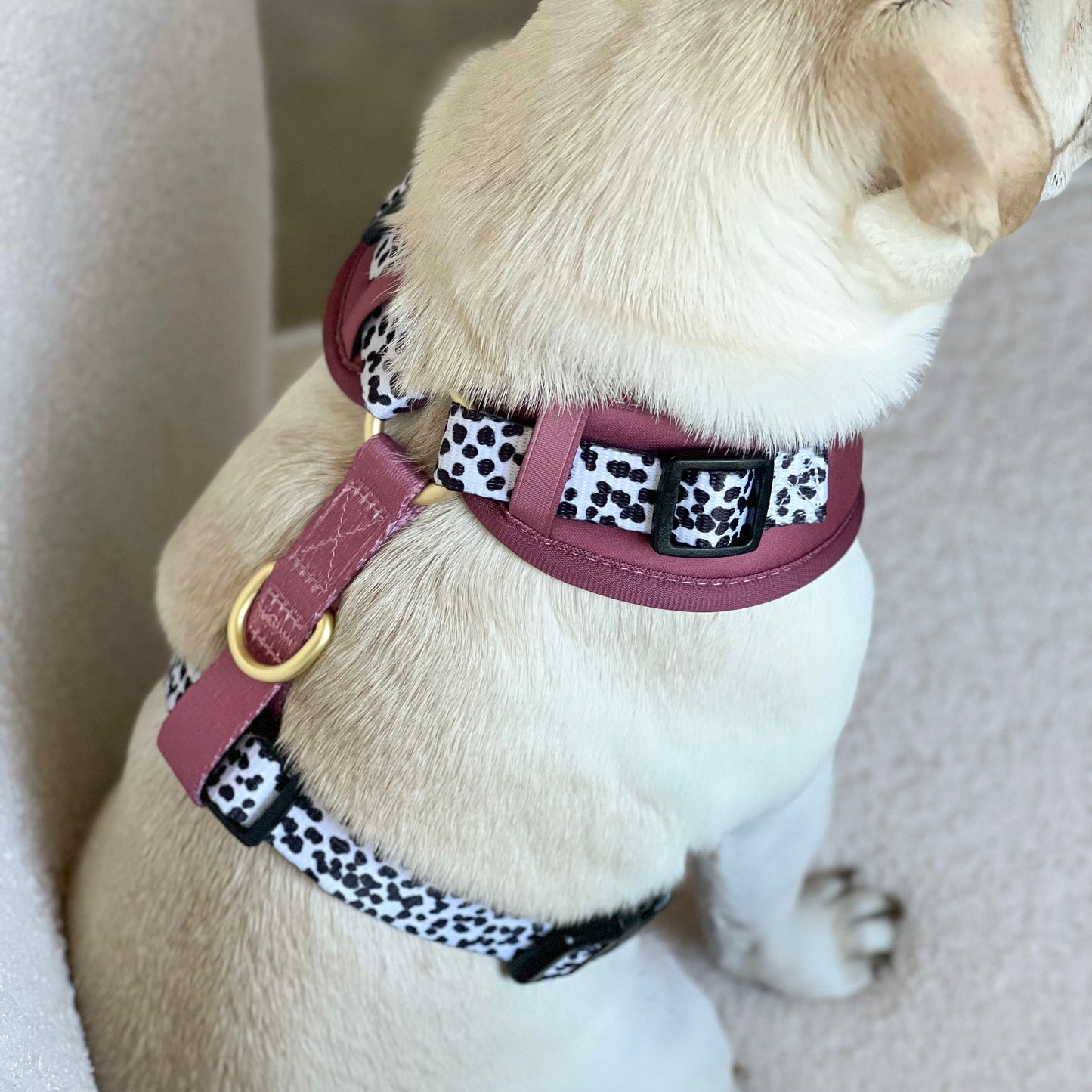 Luxe Collection | Adjustable Dog Harness | Berry Dalmatian