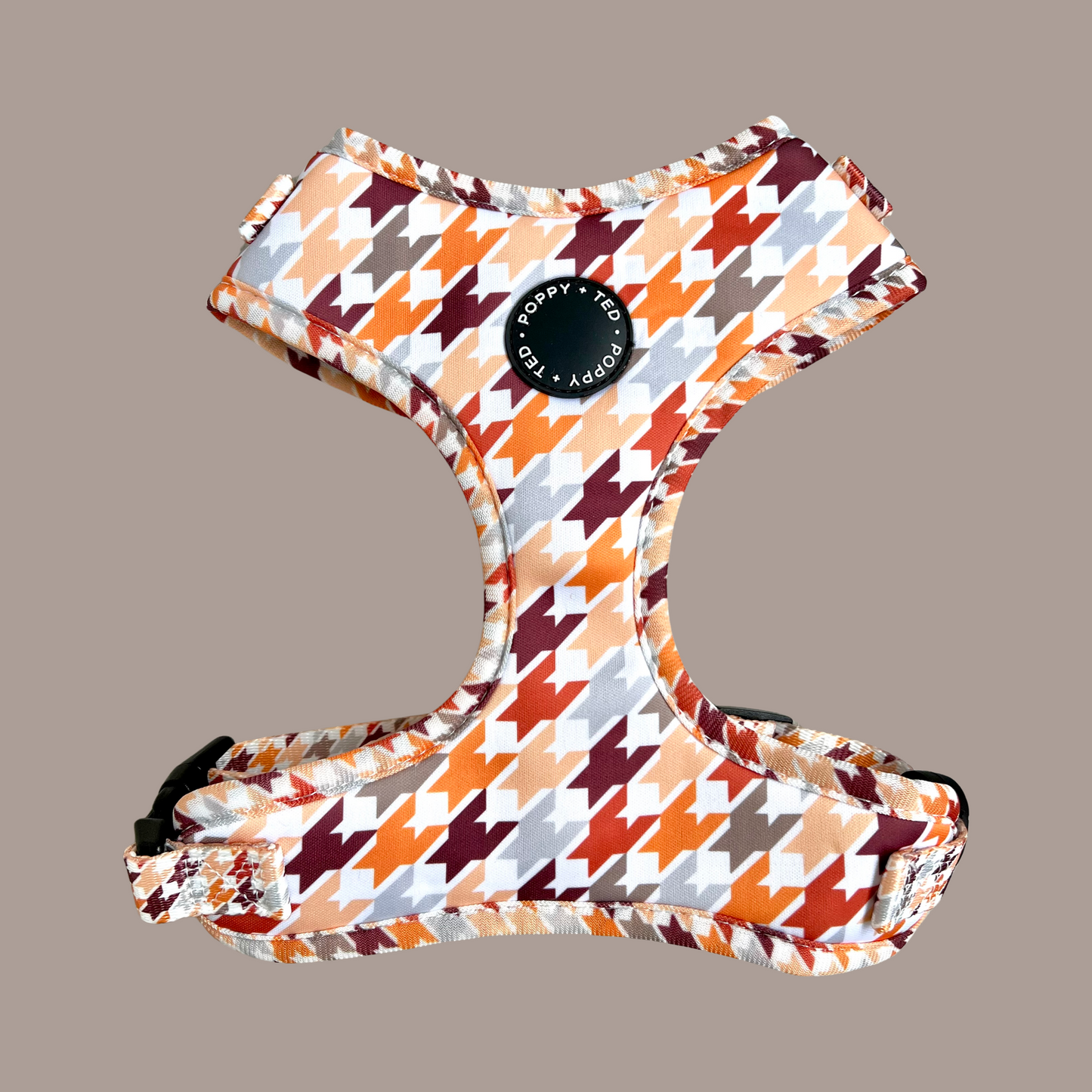 Adjustable Dog Harness | Cinnamon Spice Houndstooth