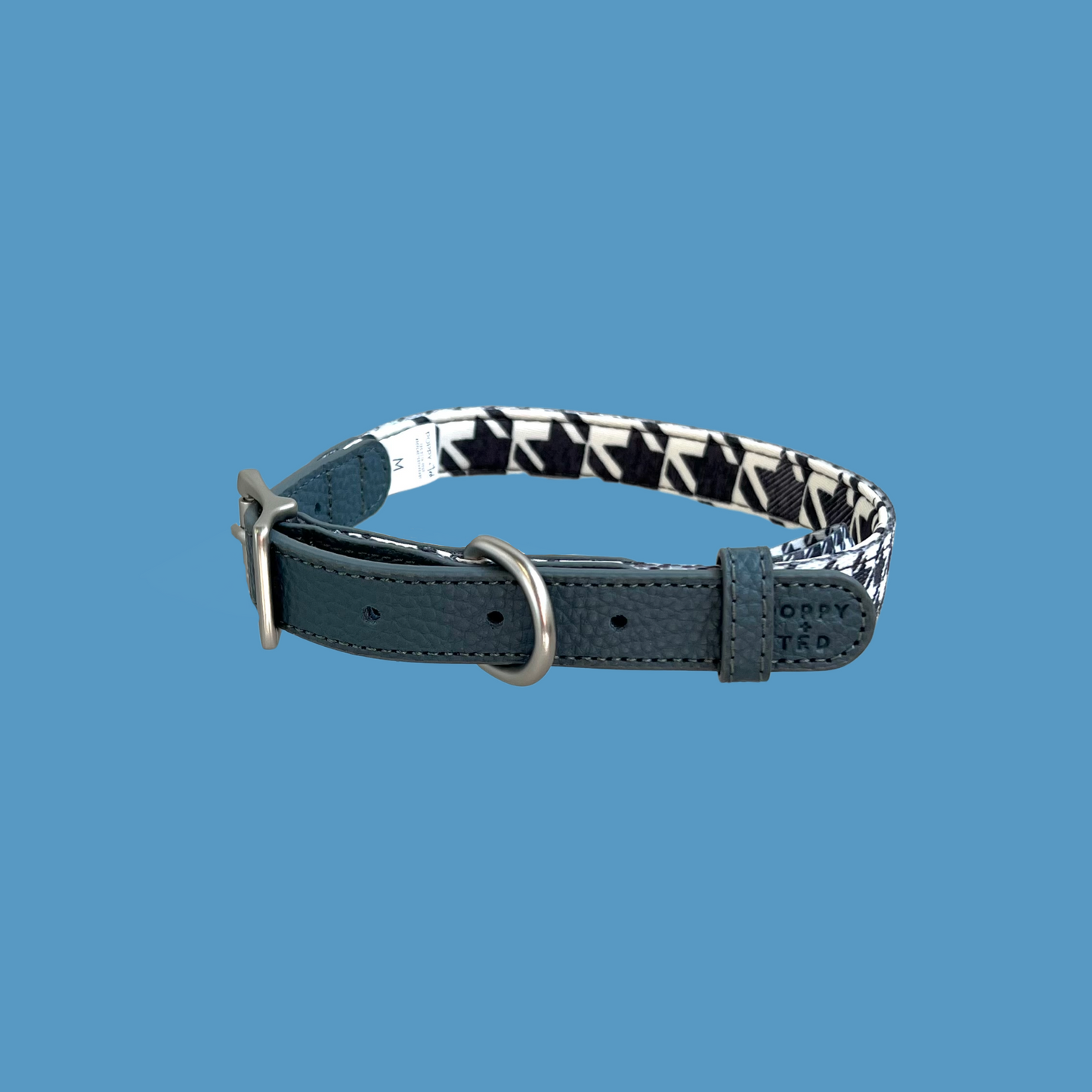 Luxe Collection | Dog Collar | Blue Houndstooth