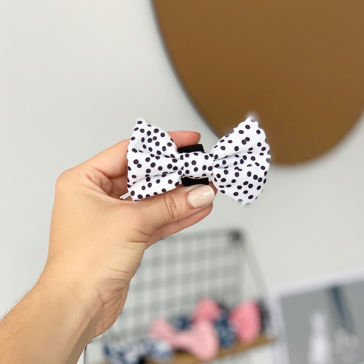 Polka dot 2024 dog bow tie