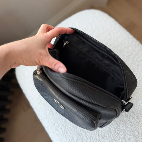 The Ultimate Dog Walking Bag | Vegan PU Leather - Black