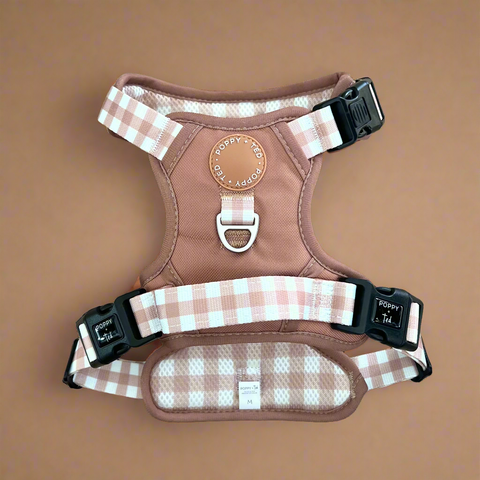 Luxe Collection | 3-Click Tough Harness | Tan Plaid