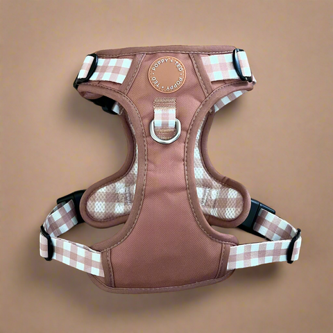 Luxe Collection | 3-Click Tough Harness | Tan Plaid