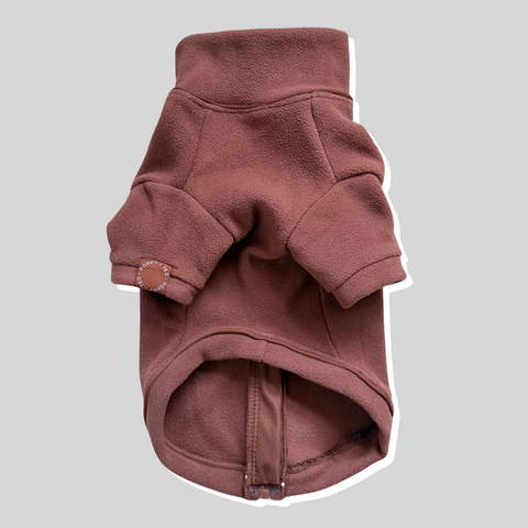 Cosy Dog Fleece Jumper - Zip Up / Step in Style | Chocolate Brown