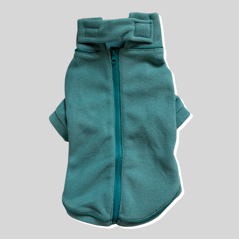 Cosy Dog Fleece Jumper - Zip Up / Step in Style | Sage Green