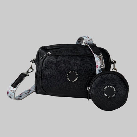 The Ultimate Dog Walking Bag | Vegan PU Leather - Black
