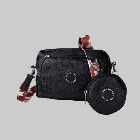 The Ultimate Dog Walking Bag | Vegan PU Leather - Black