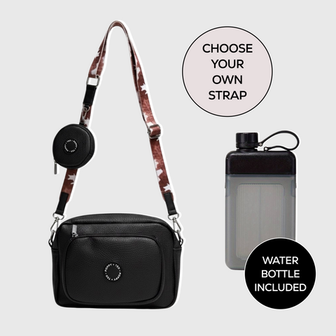 The Ultimate Dog Walking Bag | Vegan PU Leather - Black