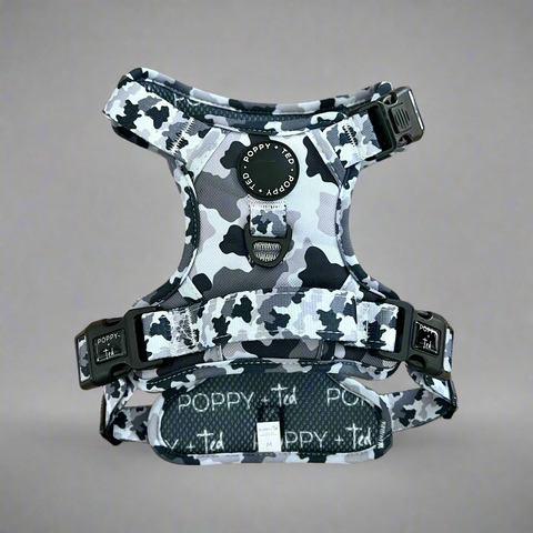 3-Click Tough Step-in Dog + Puppy Harness | The Camo