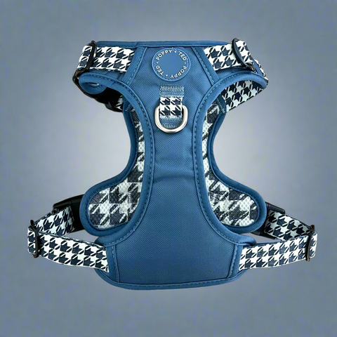 Luxe Collection | 3-Click Tough Harness | Blue Houndstooth