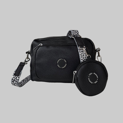 The Ultimate Dog Walking Bag | Vegan PU Leather - Black