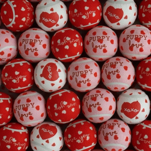 Puppy Love Tennis Balls (Pink/White/Red)
