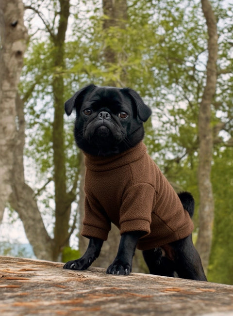 Cosy Dog Fleece Jumper - Zip Up / Step in Style | Chocolate Brown