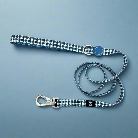 Luxe Collection | Dog Lead | Blue Houndstooth