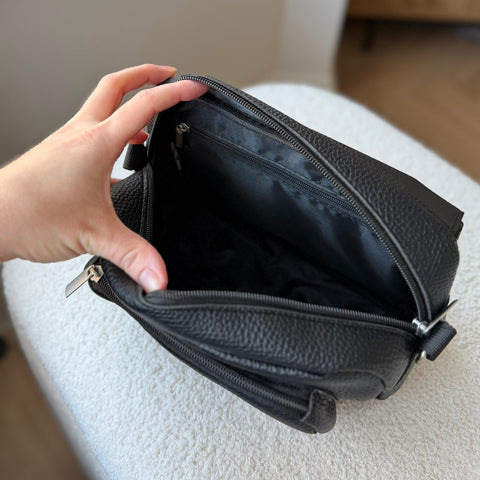 The Ultimate Dog Walking Bag | Vegan PU Leather - Black