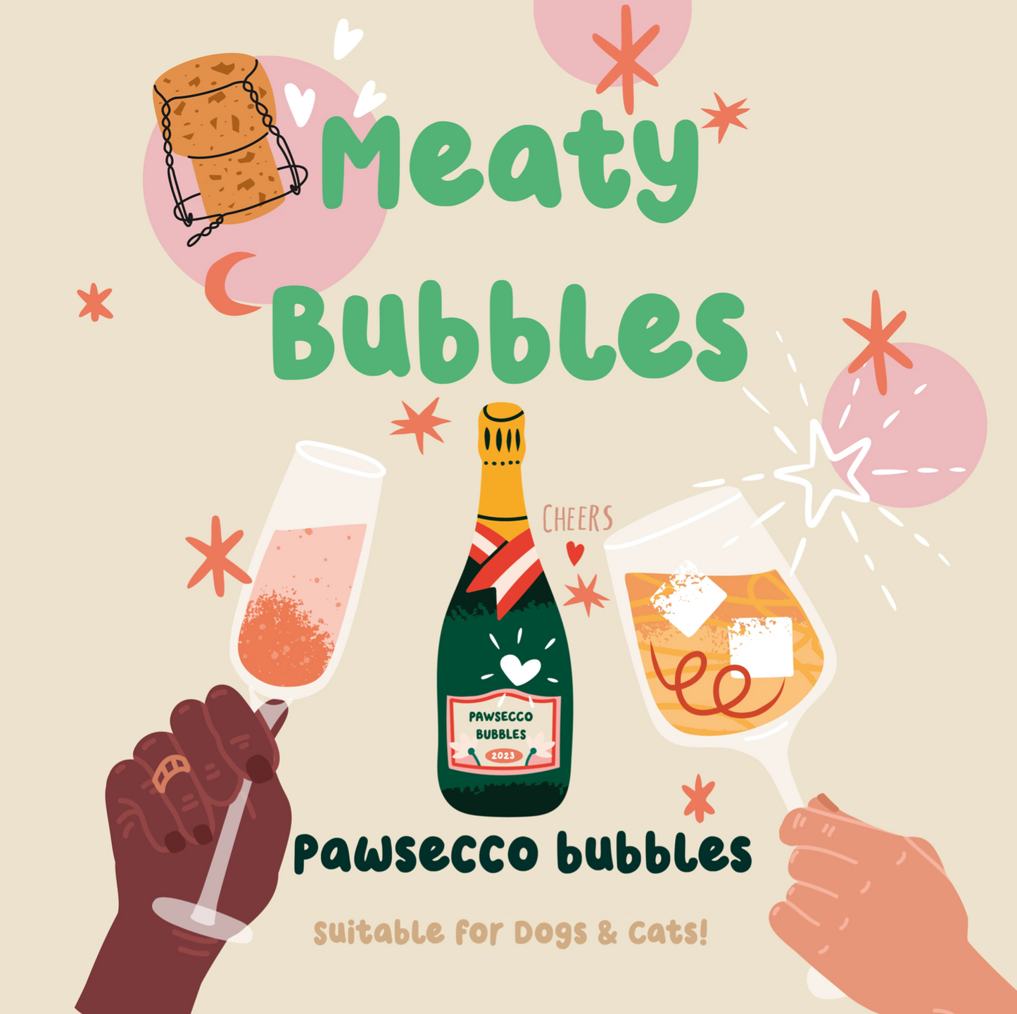 Meaty Bubbles - Pawsecco Flavoured Bubble Treat for Dogs and Puppies