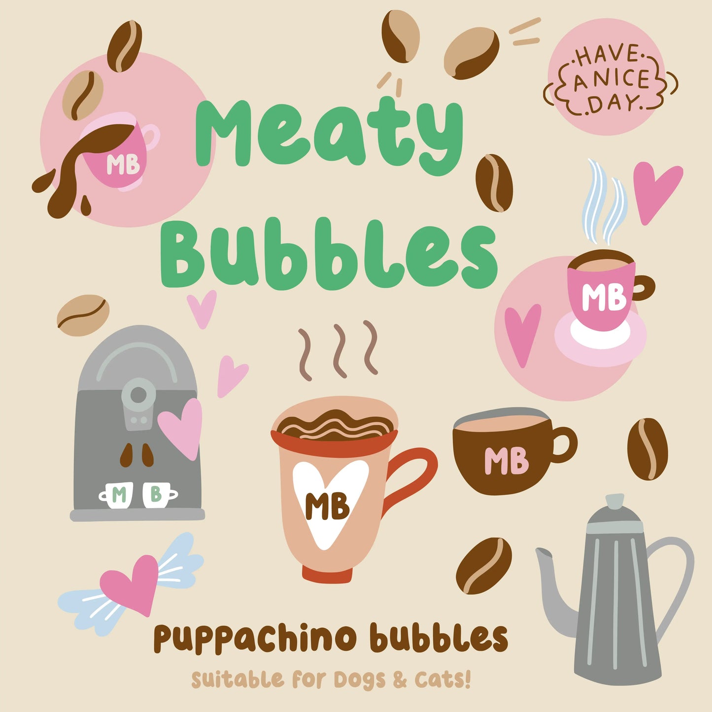 Meaty Bubbles - Puppachino Flavoured Bubbles for Dogs and Puppies