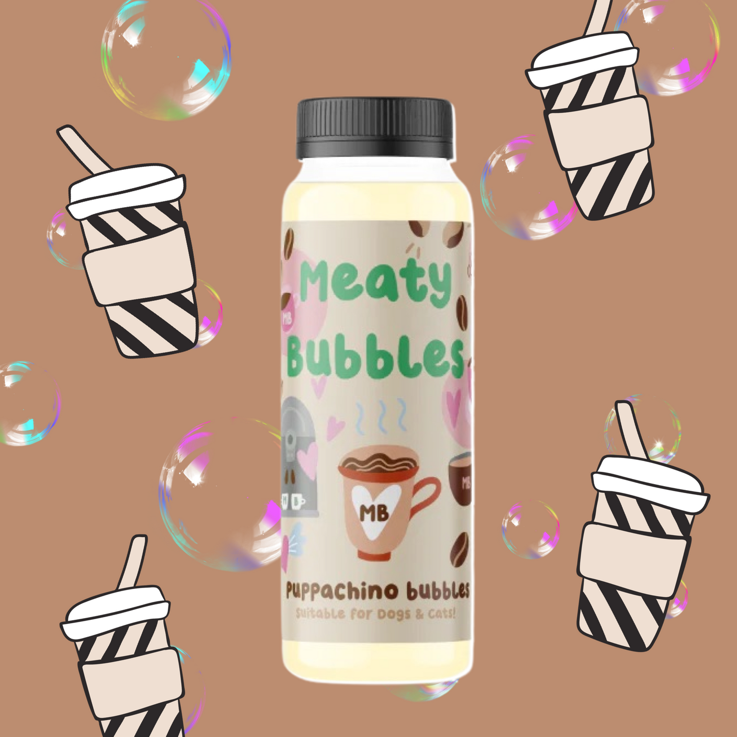 Meaty Bubbles - Puppachino Flavoured Bubbles for Dogs and Puppies