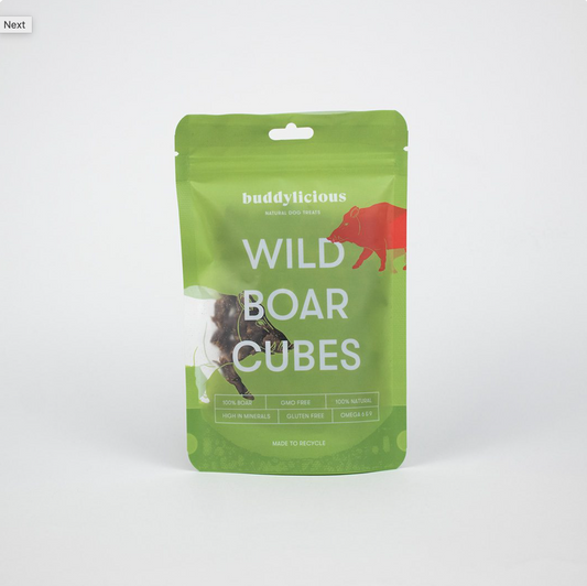 Buddylicious 100% Natural Wild Boar Cubes Dog Treats