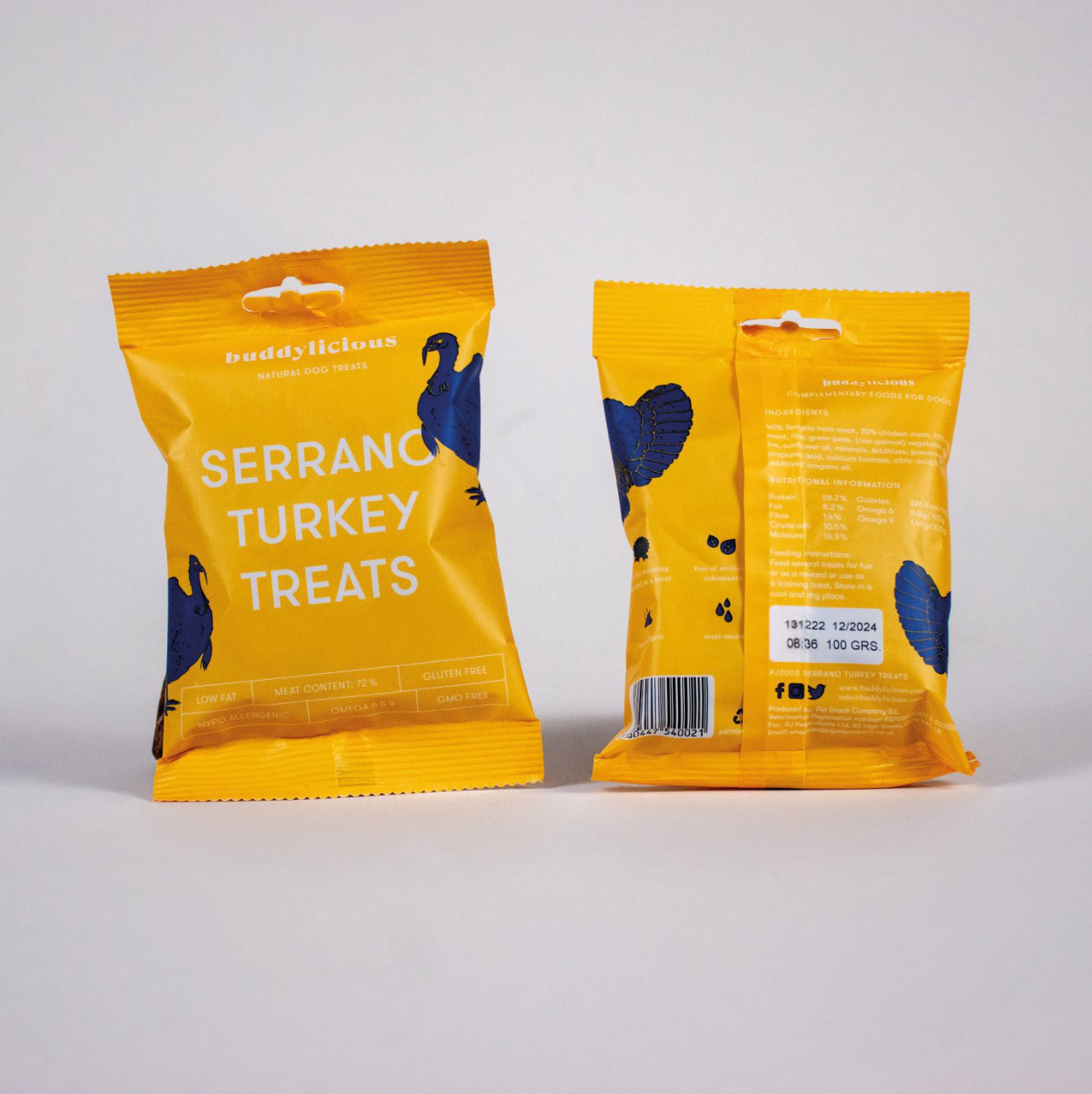 Buddylicious Natural Healthy Serrano Turkey Dog Treats