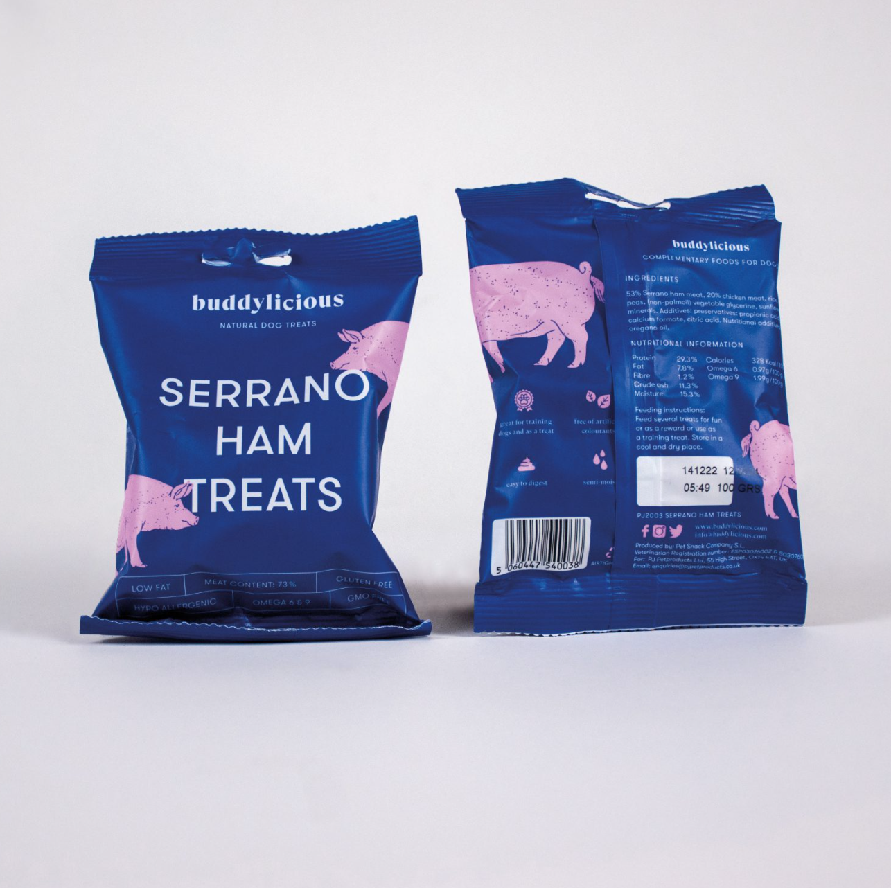 Buddylicious Natural Healthy Serrano Ham Dog Treats
