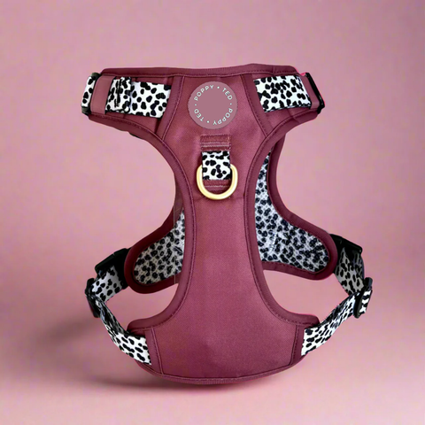 Luxe Collection | 3-Click Tough Harness | Berry Dalmatian