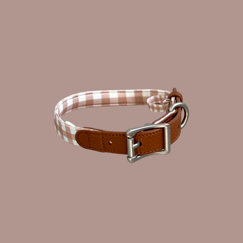 Luxe Collection | Dog Collar | Tan Plaid (OLD)