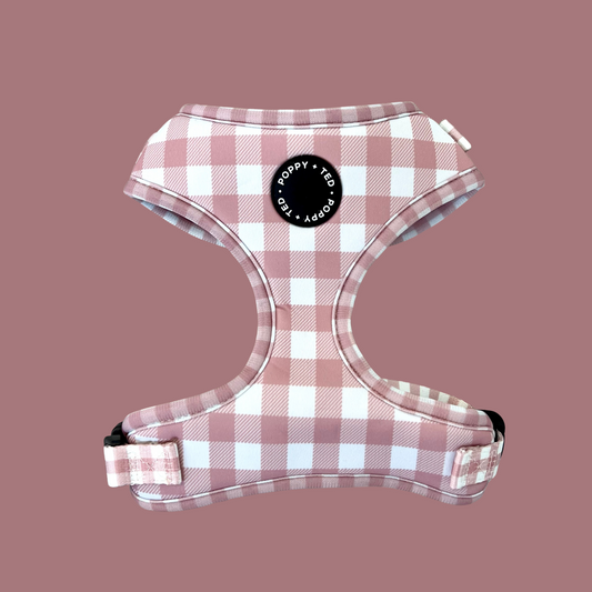 Walk + Wear | Adjustable Dog Harness | Pink Plaid