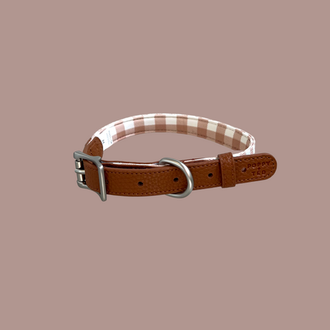 Luxe Collection | Dog Collar | Tan Plaid (OLD)