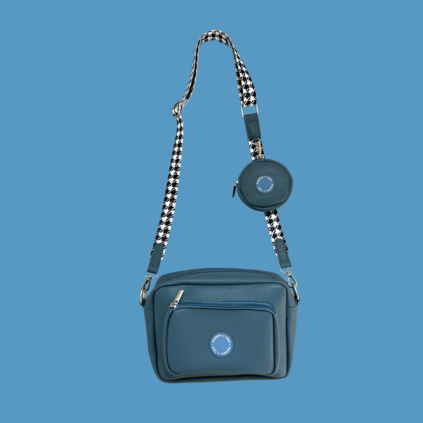 Luxe Collection | The Ultimate Dog Walking Bag | Blue Houndstooth