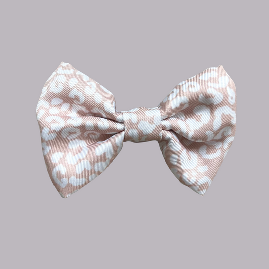 Luxe Collection | Dog Bow | Nude Leopard