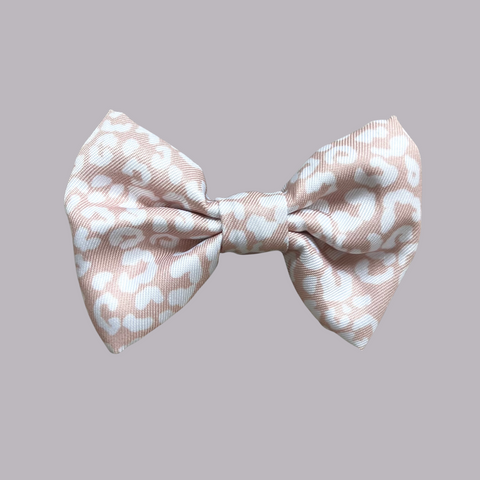 Luxury Dog Bow Tie | Nude Leopard Print - Poppy + Ted