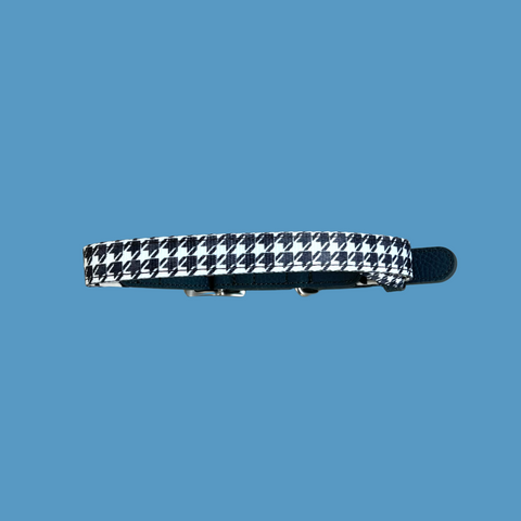 Luxe Collection | Dog Collar | Blue Houndstooth *10 LEFT*