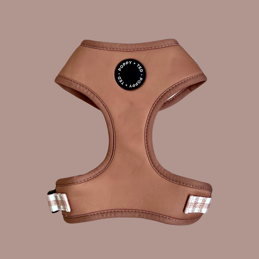 Luxe Collection | Adjustable Dog Harness | Tan Plaid