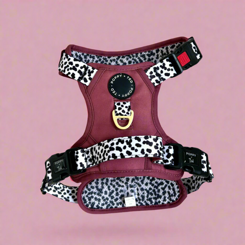 Luxe Collection | 3-Click Tough Harness | Berry Dalmatian