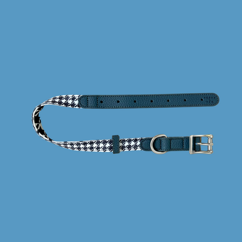 Luxe Collection | Dog Collar | Blue Houndstooth *10 LEFT*