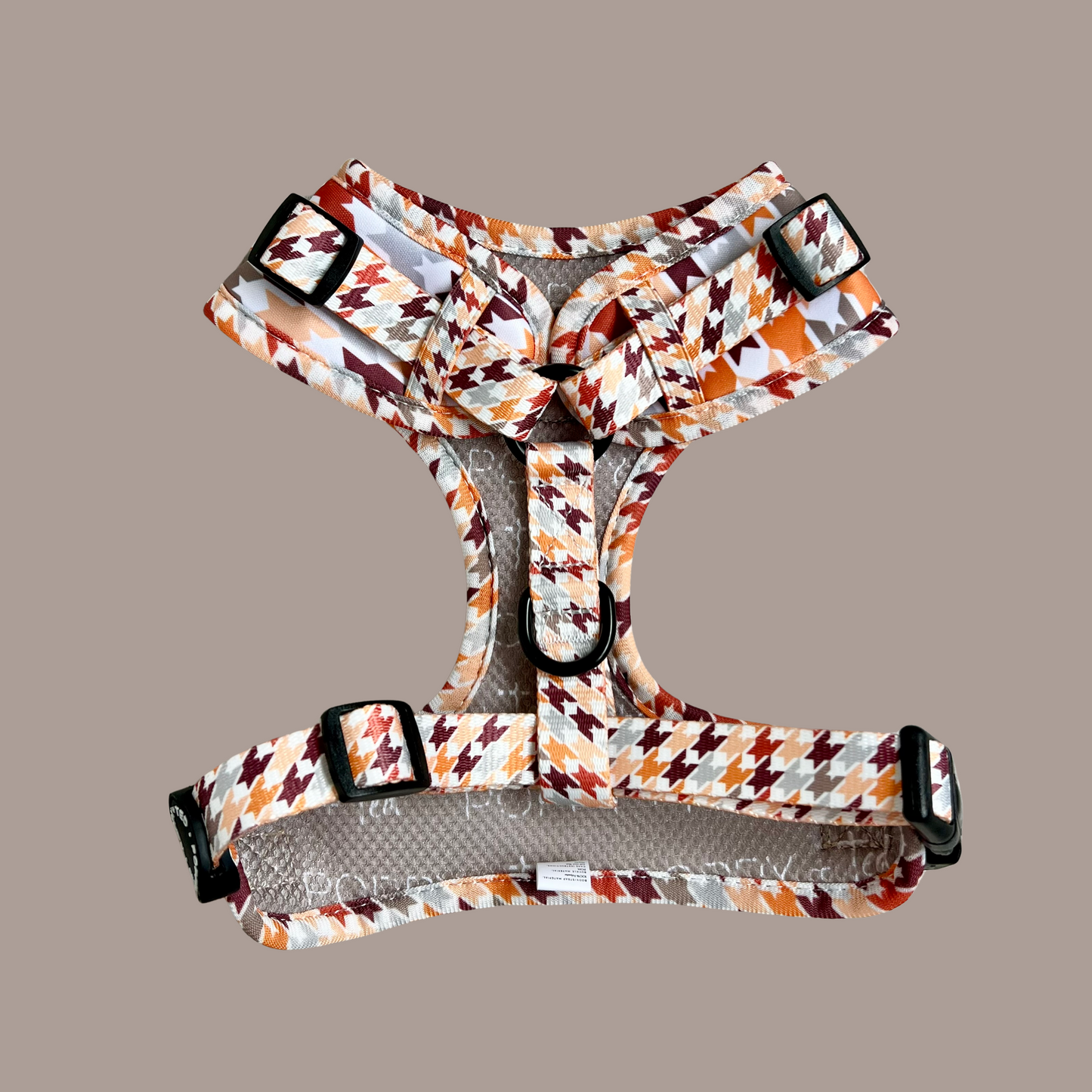 Adjustable Dog Harness | Cinnamon Spice Houndstooth