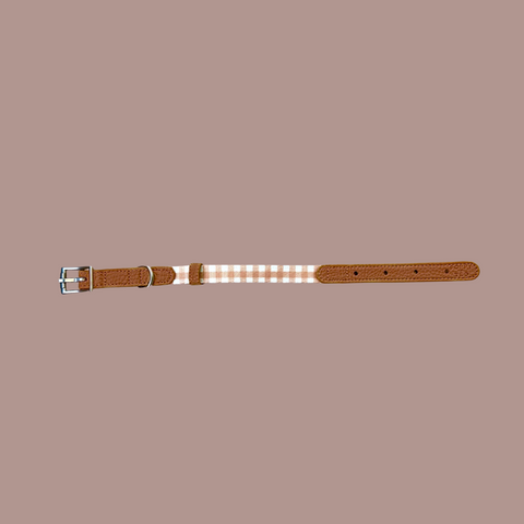 Luxe Collection | Dog Collar | Tan Plaid (OLD)