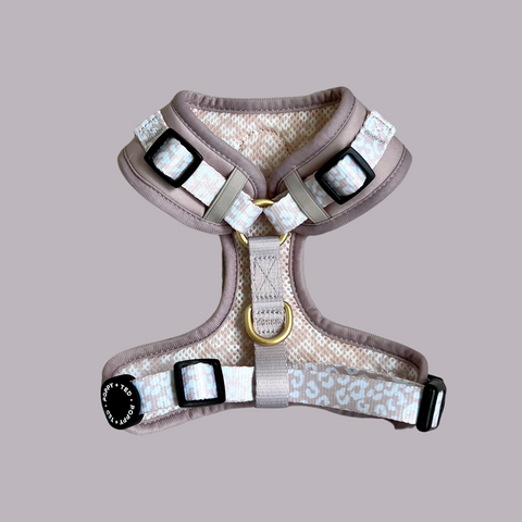 Luxe Collection | Adjustable Dog Harness | Nude Leopard *7 LEFT*