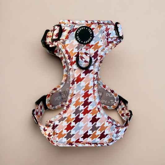 3-Click Tough Harness | Cinnamon Spice Houndstooth