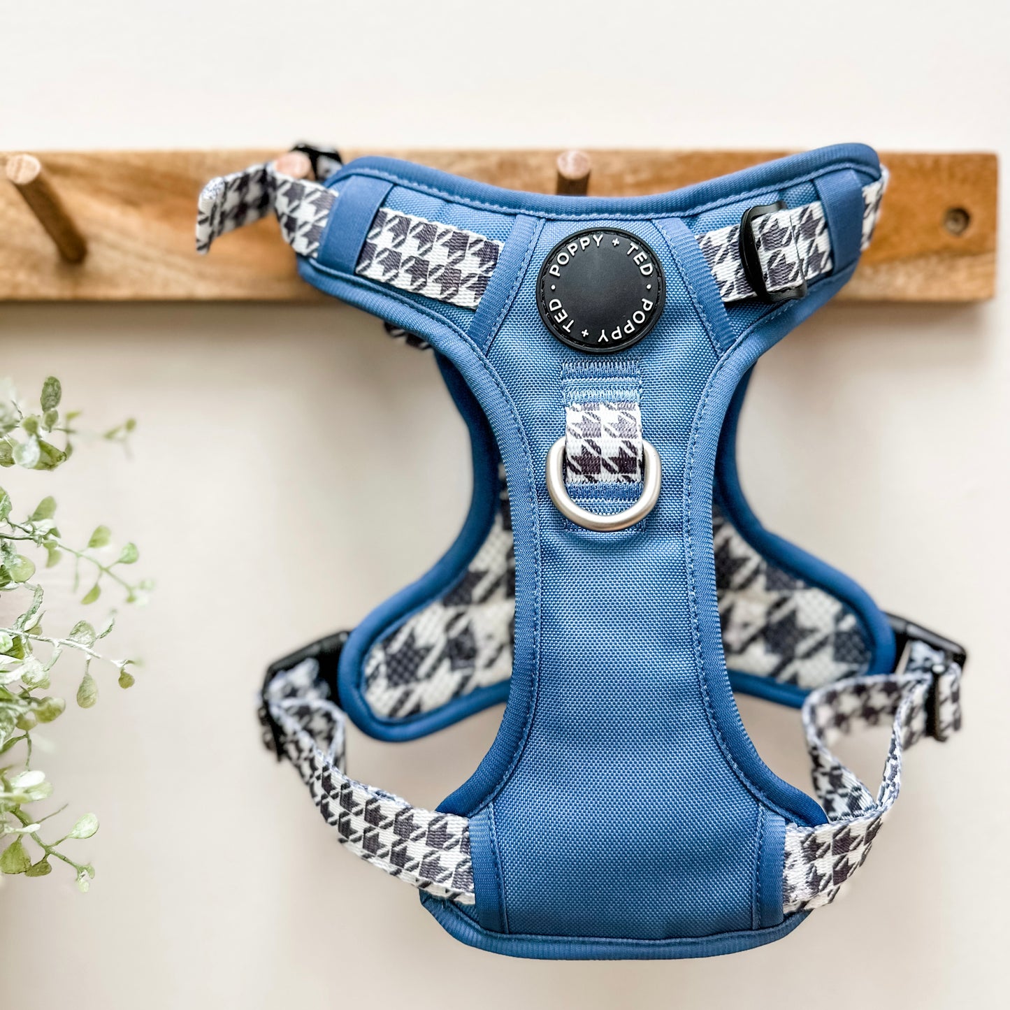 Luxe Collection | 3-Click Tough Harness | Blue Houndstooth