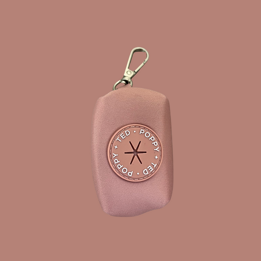 **SECONDS** Luxe Collection | Poop Bag Holder | "Tan" (Pink)