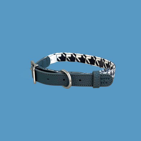 Luxe Collection | Dog Collar | Blue Houndstooth *10 LEFT*